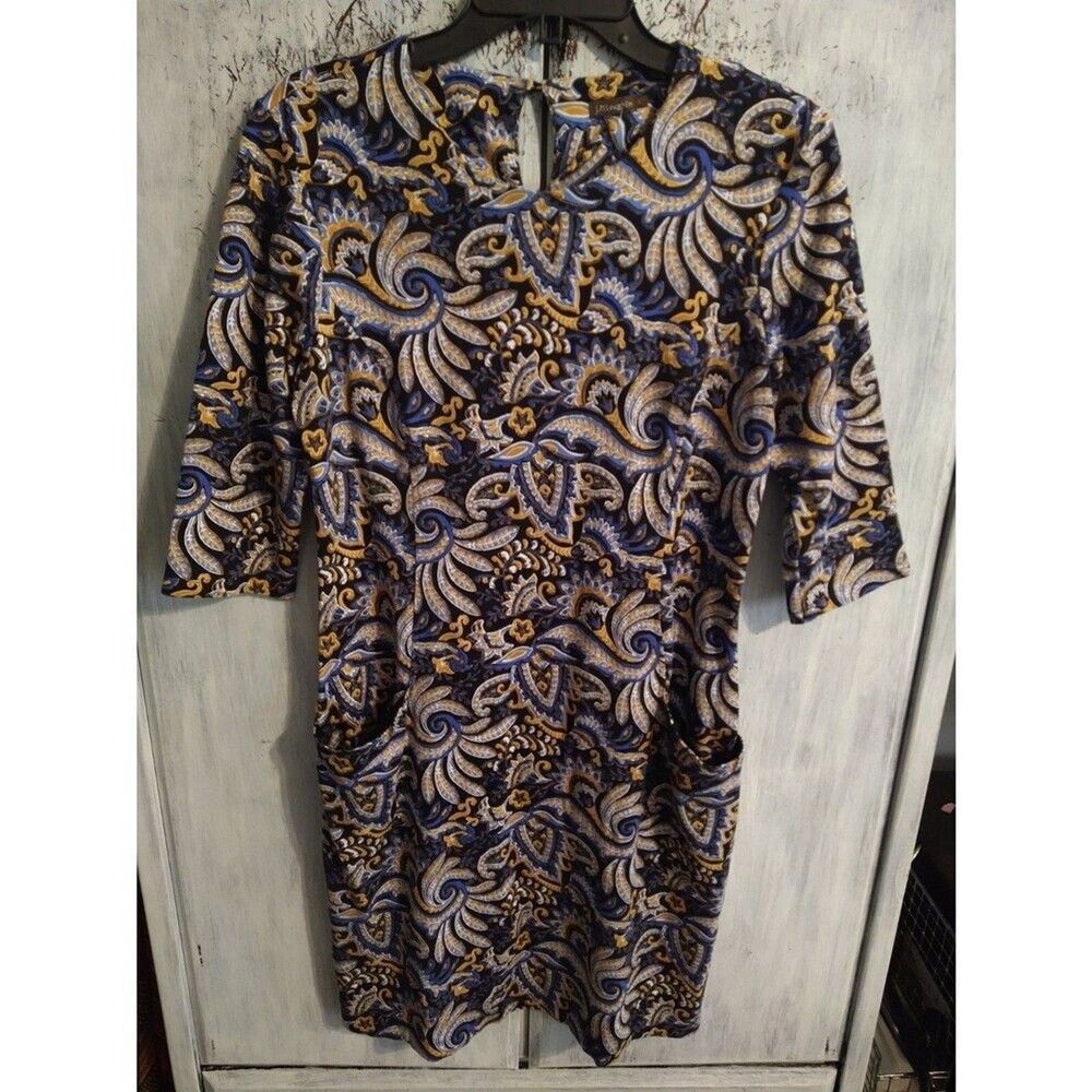 J Mclaughlin Dress Lrg Multicolor boho Cottage Core Feminine